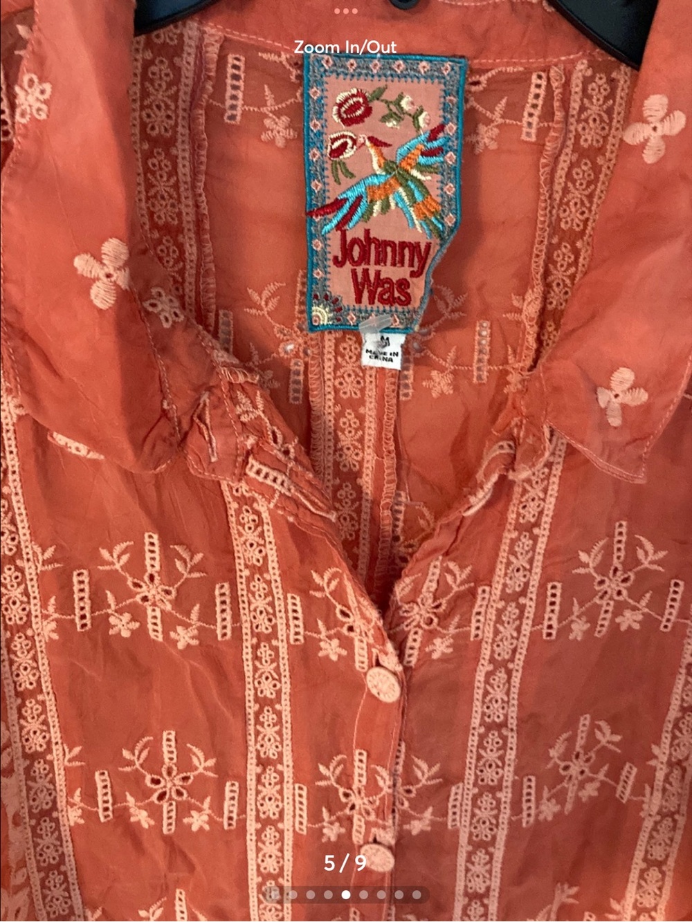 Johnny Was BLOSSOM ROSIE BUTTON DOWN Size Medium - Picture 9 of 10